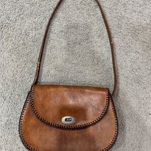 Elegant Brown Leather Shoulder Bag
